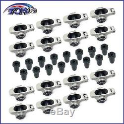 New Small Block Chevy Stainless Steel Full Roller Rocker Arms 1.6 Ratio 7/16