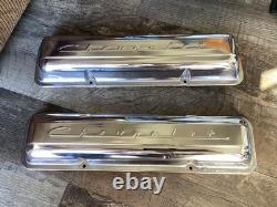 OEM CHEVROLET VALVE COVERS STAMPED Small Block Chevy Script 60-70's 283 327 VTG