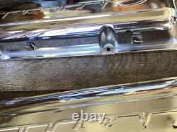 OEM CHEVROLET VALVE COVERS STAMPED Small Block Chevy Script 60-70's 283 327 VTG