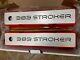 Orange 383 Stroker Small Block Chevy Tall Valve Covers- Black Logo Billet Top
