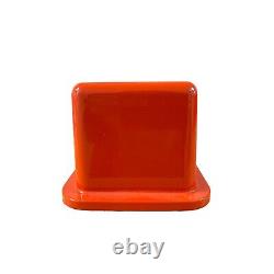 Orange 383 Stroker Small Block Chevy Tall Valve Covers- Black Logo Billet Top