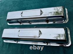 Original Chrome 327 Small Block Chevy Sbc Valve Covers Turbo Fire