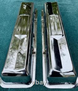 Original Chrome 327 Small Block Chevy Sbc Valve Covers Turbo Fire