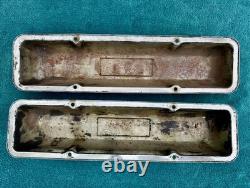 Original Chrome 327 Small Block Chevy Sbc Valve Covers Turbo Fire