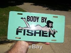 Original GM CHEVROLET nos automobile Body by Fisher promo vintage license plate