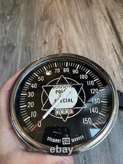 Original Stewart Warner 150 MPH Police Special Speedo Gauge Dash Hotrod SCTA