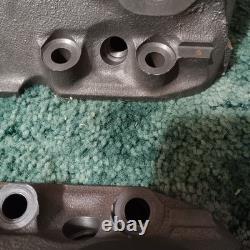 Pair Small Block Chevy 492 Angle Plug Over The Counter Heads. Bare