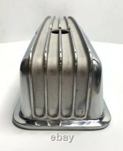 Polished Aluminum Finned Tall Valve Covers for SBC Small Block Chevy 350
