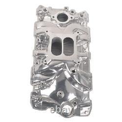 Polished Aluminum Intake Manifold Dual Plane for 55-86 Small Block Chevy 305 350