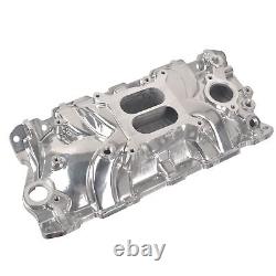 Polished Aluminum Intake Manifold Dual Plane for 55-86 Small Block Chevy 305 350