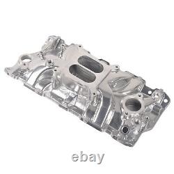 Polished Aluminum Intake Manifold Dual Plane for 55-86 Small Block Chevy 305 350