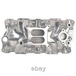 Polished Aluminum Intake Manifold Dual Plane for 55-86 Small Block Chevy 305 350