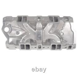 Polished Aluminum Intake Manifold Dual Plane for 55-86 Small Block Chevy 305 350