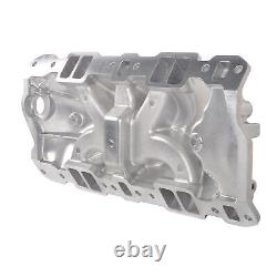 Polished Aluminum Intake Manifold Dual Plane for 55-86 Small Block Chevy 305 350