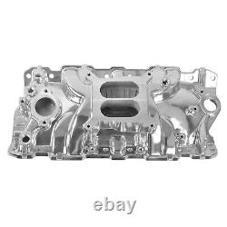 Polished Aluminum Intake Manifold For Small Block Chevy 305 327 350 383 55-86