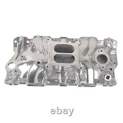 Polished Aluminum Intake Manifold For Small Block Chevy 305 327 350 383 55-86