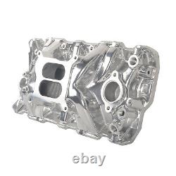 Polished Aluminum Intake Manifold For Small Block Chevy 305 327 350 383 55-86