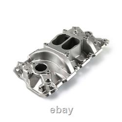 Polished Dual Plane Aluminum Intake Manifold for 1957-1995 Checrolet SBC 305 350