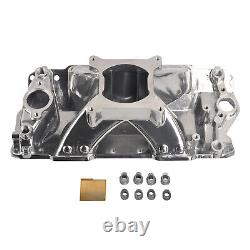Polished Single Plane Intake Manifold for 1957-95 Small Block Chevy SBC 350 400