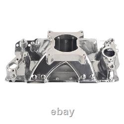 Polished Single Plane Intake Manifold for 1957-95 Small Block Chevy SBC 350 400
