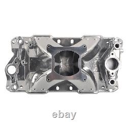 Polished Single Plane Intake Manifold for 1957-95 Small Block Chevy SBC 350 400