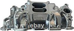 Polished Small Block Chevy Dual Plane Air Gap Aluminum Intake Manifold