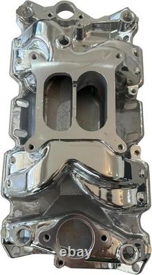 Polished Small Block Chevy Dual Plane Air Gap Aluminum Intake Manifold