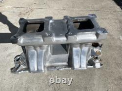 Polished Weiand 2x4 Dual Quad SBC Small Block Chevy Tunnel Ram
