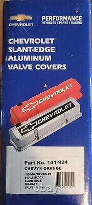 Proform 141-924 GM Performance Orange Aluminum Valve Cover Set Small Block Chevy