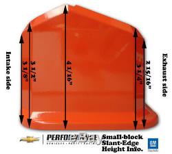Proform 141-924 Slant Edge Valve Covers Small Block Chevy Orange Cast Aluminum