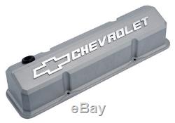 Proform 141-925 Slant Edge Valve Covers Small Block Chevy Natural Cast Aluminum