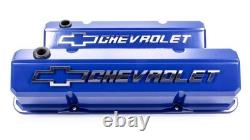 Proform 141-932 Slant Edge Valve Cover for Small Block Chevy, Blue