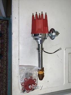 Red Small Big Block Chevy Pro Billet Distributor SBC BBC 350 454 Vacuum Advance