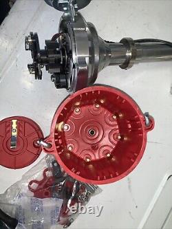 Red Small Big Block Chevy Pro Billet Distributor SBC BBC 350 454 Vacuum Advance