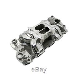 SBC Chevy 350 400 Polished Dual Plane Air Gap Aluminum High Rise Intake Manifold