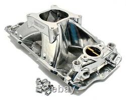 SBC Chevy 350 400 Polished High Rise Aluminum Single Plane Intake Manifold