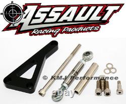 SBC Chevy 350 Black Aluminum Alternator Bracket Fits Long Pump LWP Small Block