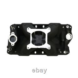 SBC Chevy High Rise Black Aluminum Intake Manifold 350 400 Single Plane Modified