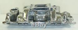 SBC Chevy Small Block Chevy Polished Aluminum Dual Plane Air-Gap Intake 350 400