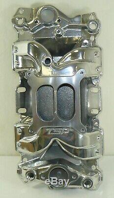 SBC Chevy Small Block Chevy Polished Aluminum Dual Plane Air-Gap Intake 350 400