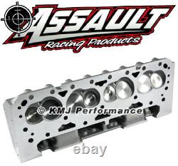 SBC Complete Aluminum Cylinder Heads Straight Plug 205cc. 550 Springs 3/8 Studs