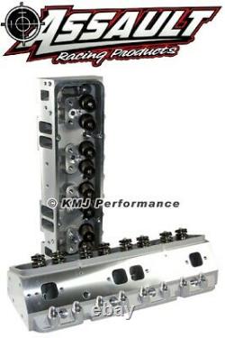 SBC Complete Aluminum Cylinder Heads Straight Plug 205cc Max. 650 Lift 3/8 Studs