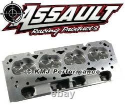 SBC Complete Aluminum Cylinder Heads Straight Plug 205cc Max. 650 Lift 3/8 Studs