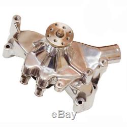 SBC Long Water Pump CHROME High Volume For 350 383 Small Block Chevy