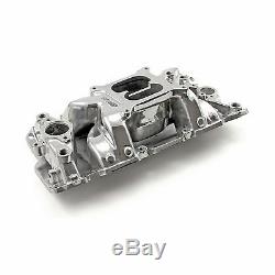 SBC Polished Aluminum Intake Dual Plane 1500-6500 327,350,383 Open Plenum Design