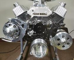 SBC Serpentine Pulley Conversion Kit ALT PS Chevy Small Block 283 350 400 EWP