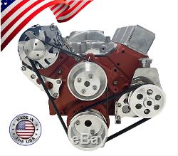 SBC Serpentine Pulley Conversion Kit ALT PS Chevy Small Block SBC LWP Long WP 6