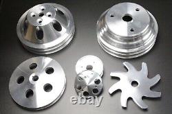 SBC Small Block Chevy 283 327 350 400 Aluminum Long Water Pump LWP Pulley Kit