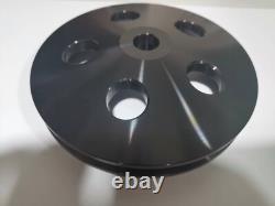 SBC Small Block Chevy 283 327 350 400 Black Alum Long Water Pump LWP Pulley Kit