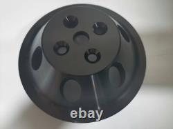 SBC Small Block Chevy 283 327 350 400 Black Alum Long Water Pump LWP Pulley Kit